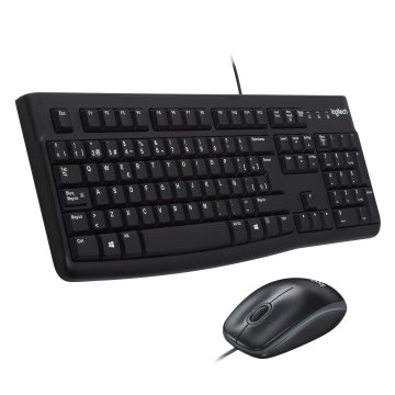 Pack Teclado Y Mouse Logitech Mk120 Con Cable Usb P n 920-002550