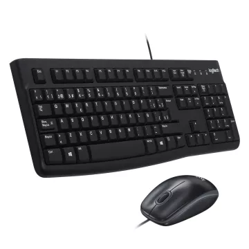 Pack Teclado Y Mouse Logitech Mk120 Con Cable Usb P n 920-002550