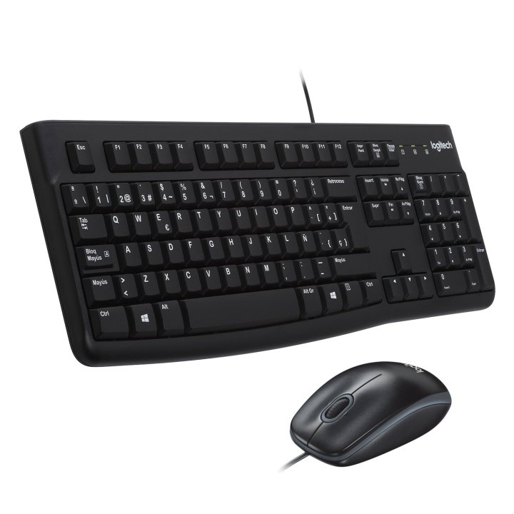 Pack Teclado Y Mouse Logitech Mk120 Con Cable Usb P n 920-002550