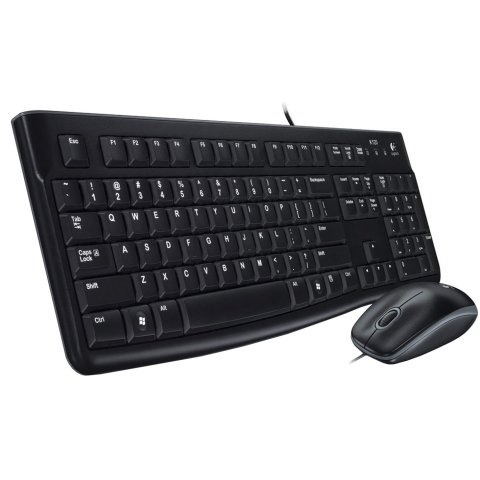 Pack Teclado Y Mouse Logitech Mk120 Con Cable Usb P n 920-002550