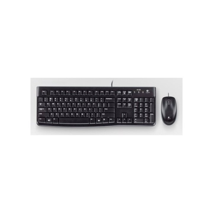 Pack Teclado Y Mouse Logitech Mk120 Con Cable Usb P n 920-002550