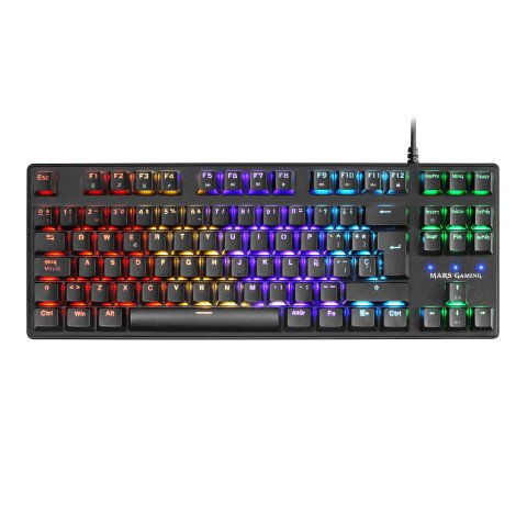 Teclado Mecanico Compacto Tkl Mars Gaming Mkxtkl Switch Azul Outemu Sq Iluminacion Rgb Reposamuñecas