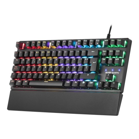Teclado Mecanico Compacto Tkl Mars Gaming Mkxtkl Switch Azul Outemu Sq Iluminacion Rgb Reposamuñecas