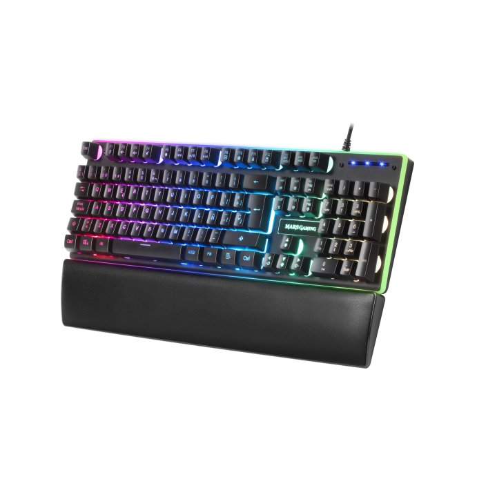 Teclado Mars Gaming Mk320 H-mechanical Red Iluminacion Rgb En Teclas Y Contorno Panel De Aluminio Re