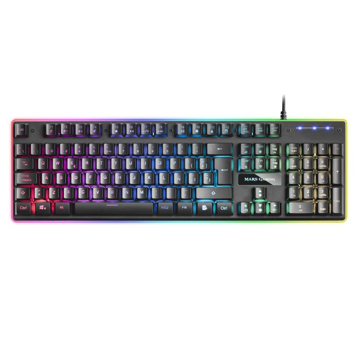 Teclado Mars Gaming Mk320 H-mechanical Red Iluminacion Rgb En Teclas Y Contorno Panel De Aluminio Re