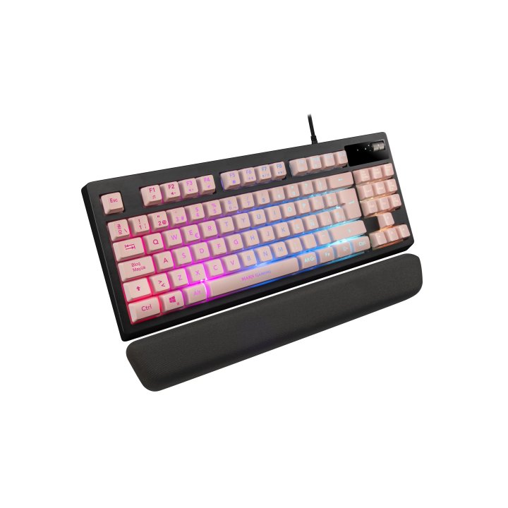 Teclado H-mecanico Compacto Tkl Mars Gaming Mkaxes Botones Color Pink Estructura Black Boton Roller 