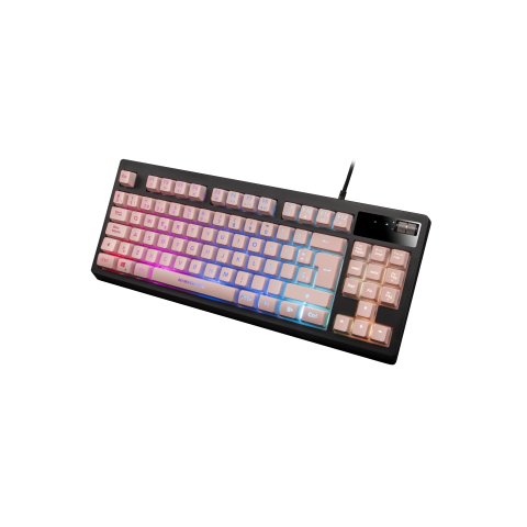 Teclado H-mecanico Compacto Tkl Mars Gaming Mkaxes Botones Color Pink Estructura Black Boton Roller 
