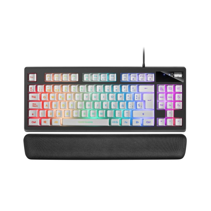 Teclado H-mecanico Compacto Tkl Mars Gaming Mkaxes Botones Color White Estructura Black Boton Roller