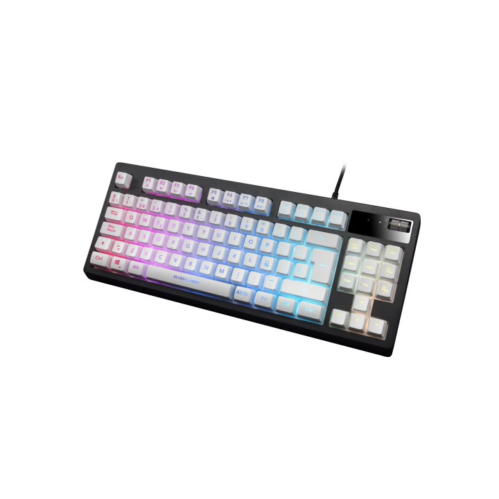 Teclado H-mecanico Compacto Tkl Mars Gaming Mkaxes Botones Color White Estructura Black Boton Roller