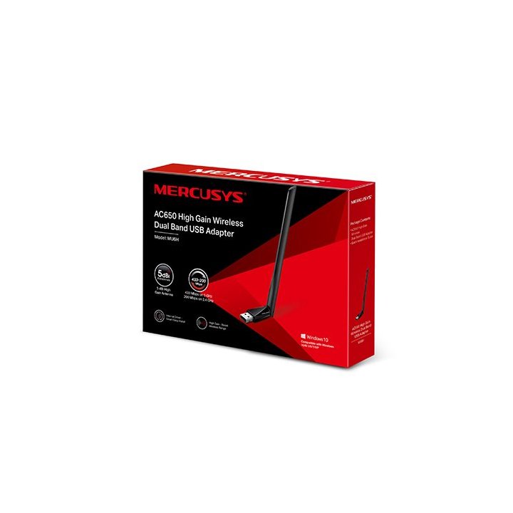 Usb Wifi Dualband Mercusys Mu6h Ac650 200mb En 2,4ghz Y 433mb En 5ghz Usb2.0 Antena Integrada 5dbi