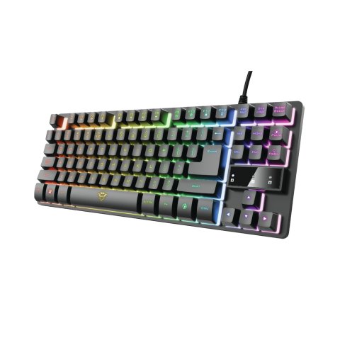 Teclado Trust Gaming Gxt 833 Thado Metalico Compacto Iluminacion Led Multicolor Anti-ghosting 12 Tec