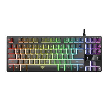 Teclado Trust Gaming Gxt 833 Thado Metalico Compacto Iluminacion Led Multicolor Anti-ghosting 12 Tec 2