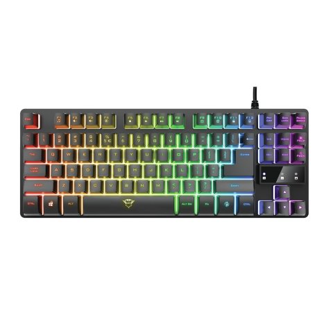 Teclado Trust Gaming Gxt 833 Thado Metalico Compacto Iluminacion Led Multicolor Anti-ghosting 12 Tec