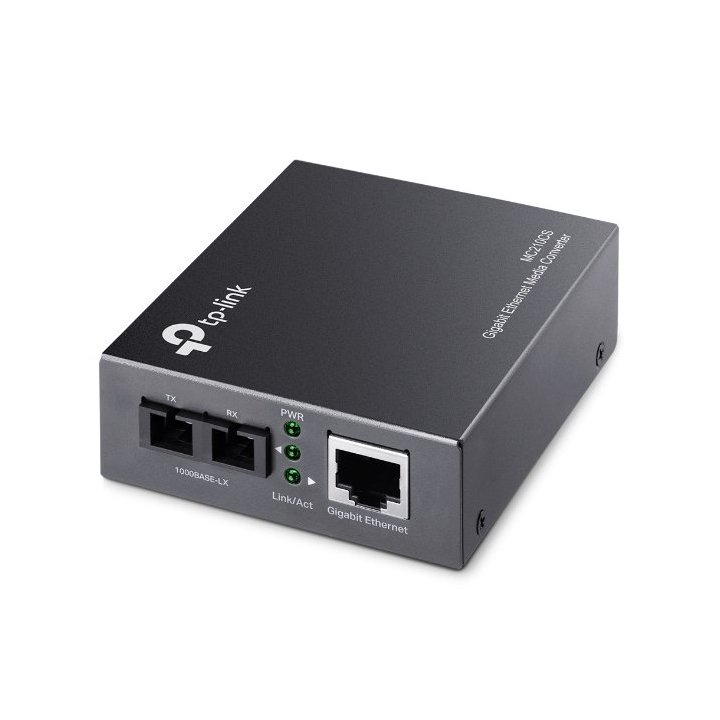 Convertidor Fibra Tp-link Mc210cs Rj45 Giga A Fibra Monomodo Sc 1000mb Fullduplex Hasta 15km Montaje