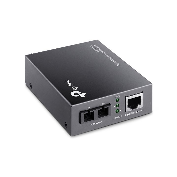 Convertidor Fibra Tp-link Mc210cs Rj45 Giga A Fibra Monomodo Sc 1000mb Fullduplex Hasta 15km Montaje
