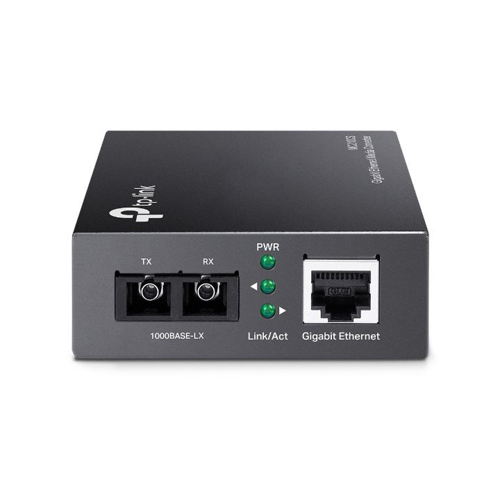 Convertidor Fibra Tp-link Mc210cs Rj45 Giga A Fibra Monomodo Sc 1000mb Fullduplex Hasta 15km Montaje