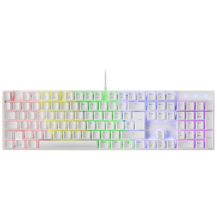 Teclado Mecanico Mars Gaming Mk422 White Switch Rojo Pr De 100hz Anti-ghosting Avanzado Iluminacion 