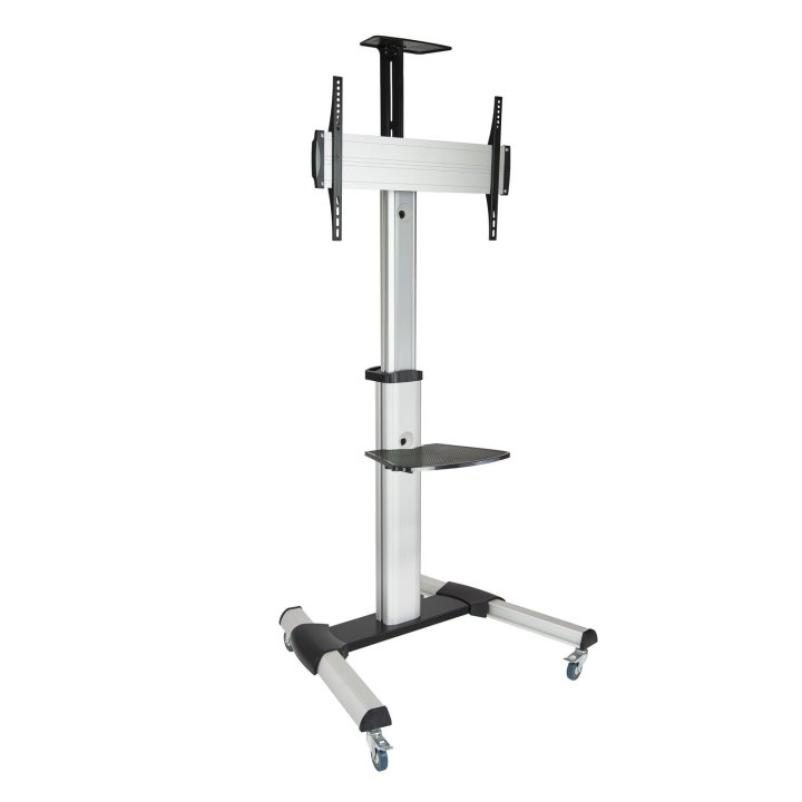 Soporte De Suelo Con Ruedas Tooq Fs1870m-b Para Pantalla De 37-70" Aluminio Max. 50kg Vesa Max. 600x