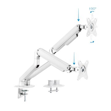 Soporte De Mesa Tooq Db4132tnr-w Para 2 Pantallas 17-32" Max 9kg brazo Vesa Max. 100x100 Blanco 2