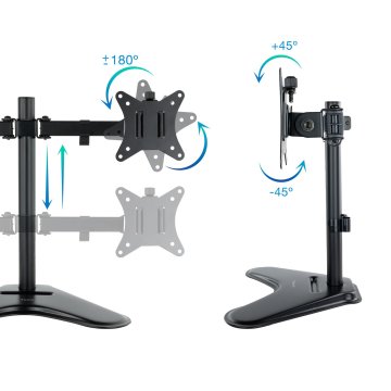 Soporte De Mesa Con Base Tooq Db1702tn-b Para 1 Pantalla 17"-32" Gira Incli 2 Brazos Negro 2