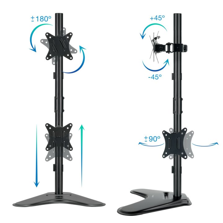 Soporte De Mesa Con Base Tooq Db1703tnv-b Para 1 Pantalla 17"-32" Gira Incli 2 Anclajes En Vertical 