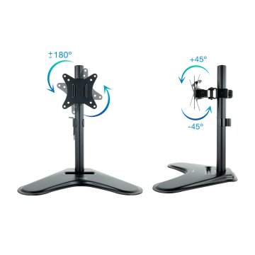 Soporte De Mesa Con Base Tooq Db1701tn-b Para 1 Pantalla 17"-32" Gira Incli 1 Brazo Negro 2