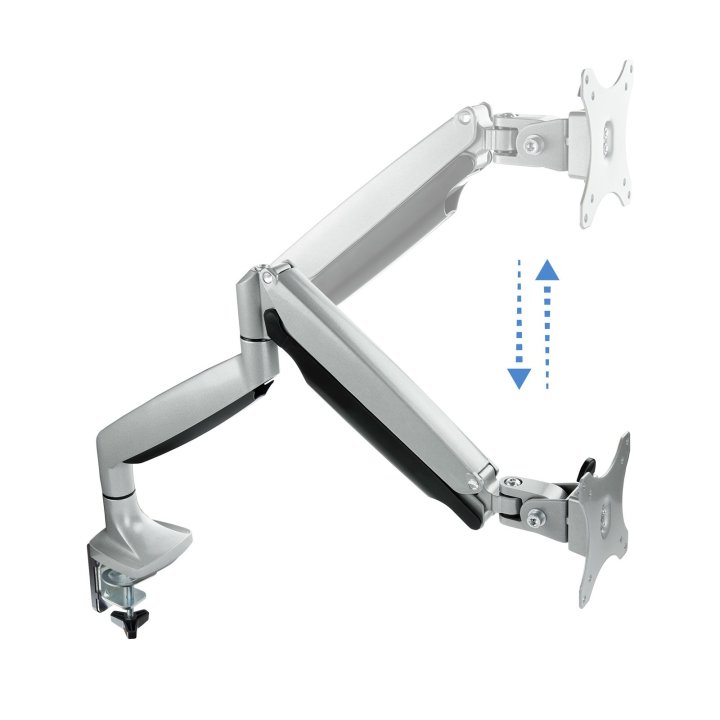 Soporte De Mesa Tooq Bd3032tnr-s Para 1 Pantalla Gira Incli 1 Brazo 13-32 Vesa 75x75 Y 100x100 Plata
