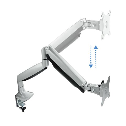 Soporte De Mesa Tooq Bd3032tnr-s Para 1 Pantalla Gira Incli 1 Brazo 13-32 Vesa 75x75 Y 100x100 Plata