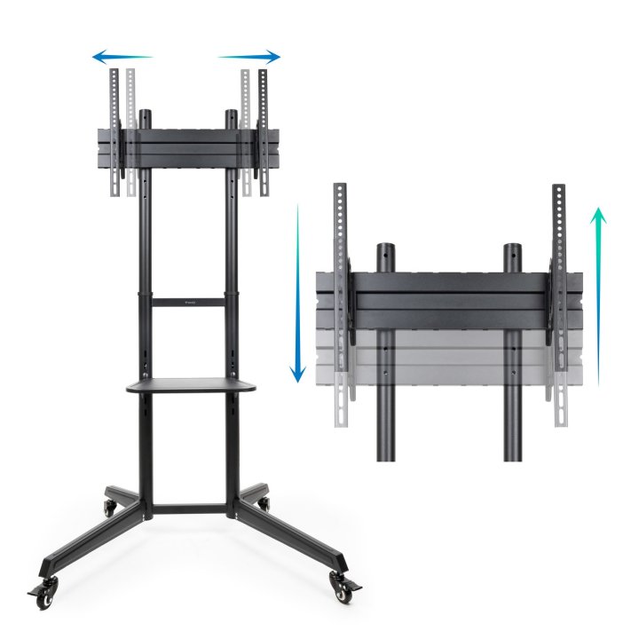 Soporte De Suelo Con Ruedas Tooq Fs1170m-b Para Pantallas De 37" - 70" Max 50kg Vesa Max. 600x400 Ne