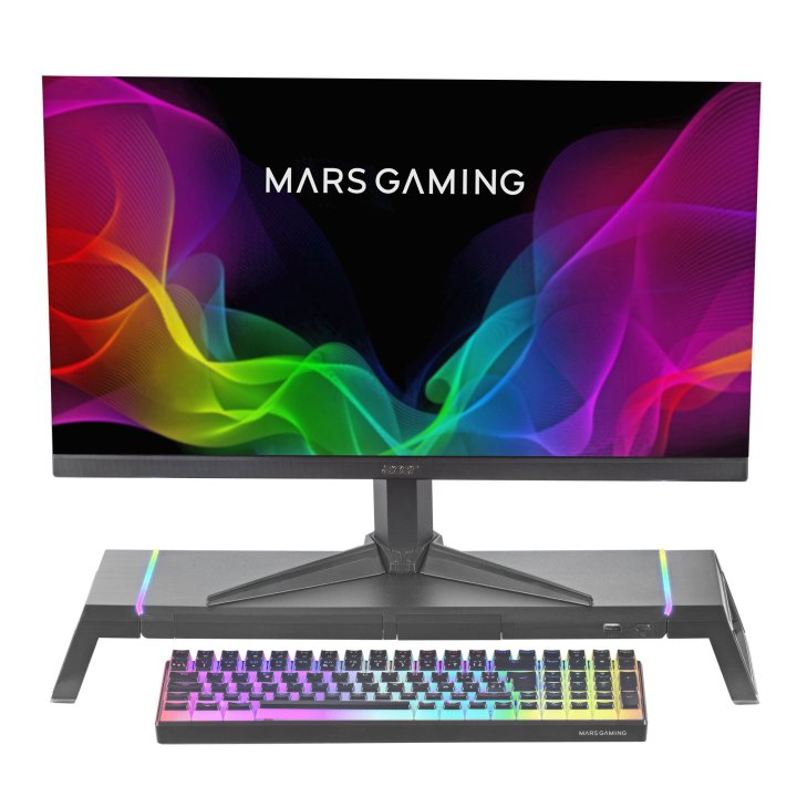 Stand De Sobremesa Para 1 Pantallas Mars Gaming Mgs-one Black Ajustable A 3 Tama¥os Puerto Usb 2.0 E