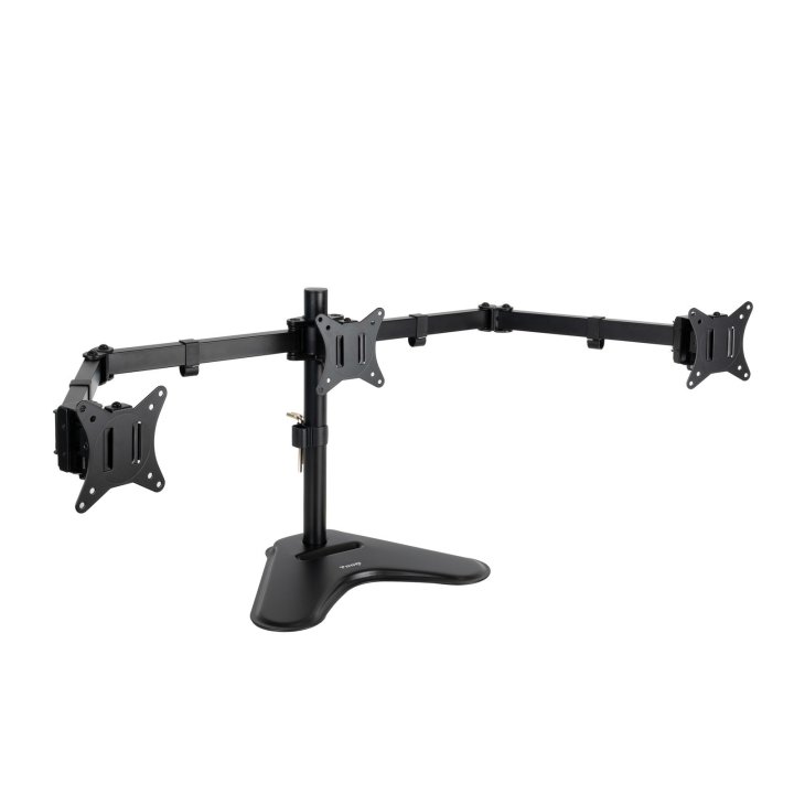 Soporte De Mesa Con Base Tooq Db1704tn-b Para 3 Pantallas De 17" A 27" Max 7kg Por Brazo Vesa 75x75 