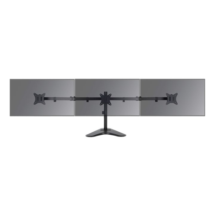 Soporte De Mesa Con Base Tooq Db1704tn-b Para 3 Pantallas De 17" A 27" Max 7kg Por Brazo Vesa 75x75 