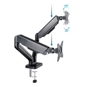 Soporte De Mesa Tooq Db5132tnr-b Para 2 Pantallas 17" A 32" Max 9kg Vesa 75x75 Y 100x100 Engro 2