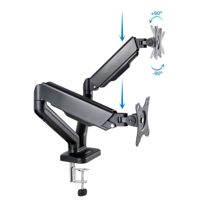 Soporte De Mesa Tooq Db5132tnr-b Para 2 Pantallas 17" A 32" Max 9kg Vesa 75x75 Y 100x100 Engro