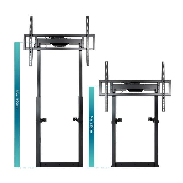Soporte De Suelo Fijo Electrico Tooq Fsm01-b Para Pantalla De 55"-100" Negro Regulacion De Altura Ve