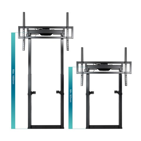 Soporte De Suelo Fijo Electrico Tooq Fsm01-b Para Pantalla De 55"-100" Negro Regulacion De Altura Ve