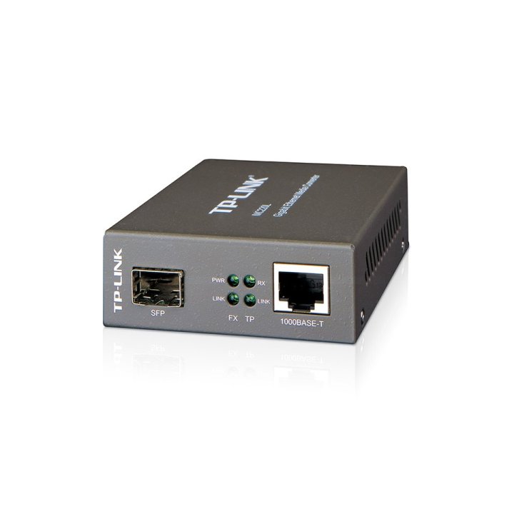 Convertidor Fibra Tp-link Mc220l Rj45 Giga A Ranura Sfp Giga Minigbic Montaje En Chasis