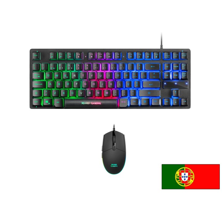 Pack Teclado Y Mouse Mars Gaming Mcptkl Teclado En Portugues De Formato Reducido Tkl Rgb Brathing & 