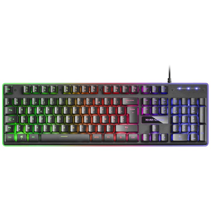 Pack Teclado Mouse Y Alfombrilla Mars Gaming Mcpx Black Telcado En Frances Hibrido H-mech Mouse Ultr