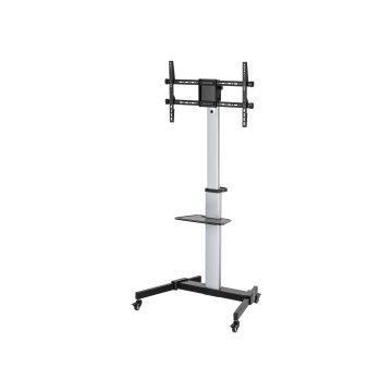 Soporte De Suelo Con Ruedas Equip Para Pantallas De 37-86" Color Plata Con Estante Max. Vesa 600x400 2