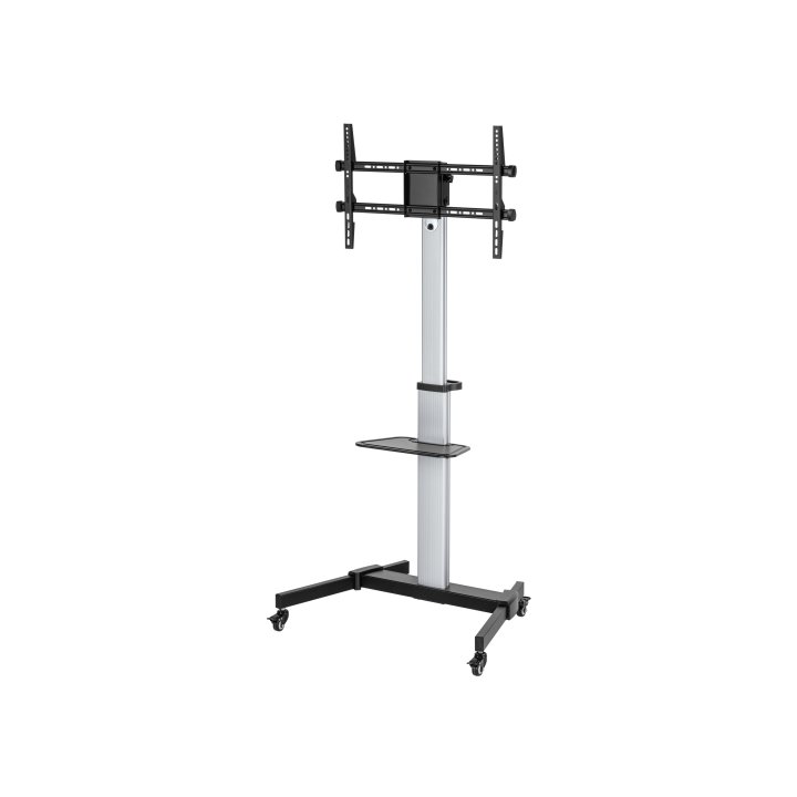 Soporte De Suelo Con Ruedas Equip Para Pantallas De 37-86" Color Plata Con Estante Max. Vesa 600x400