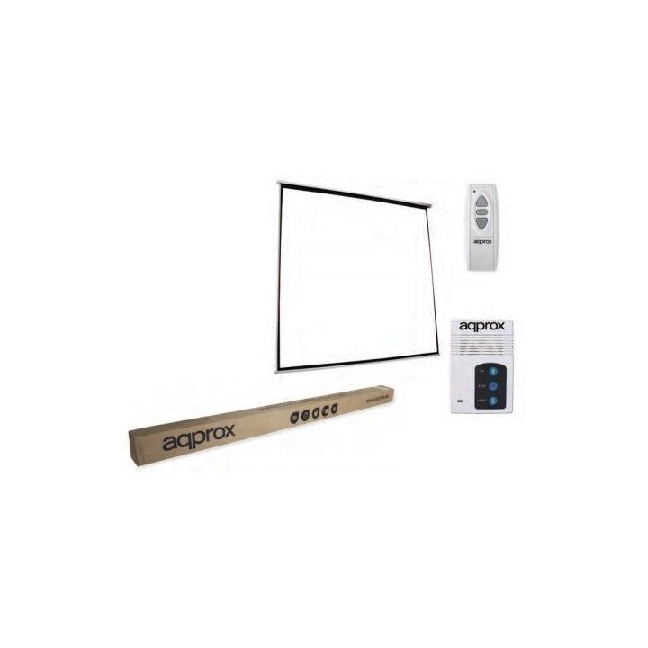 Pantalla Mural Electrica Approx (133") 240x240 Proyector Techo pared -tela Blanco Mate Y Trasera Neg