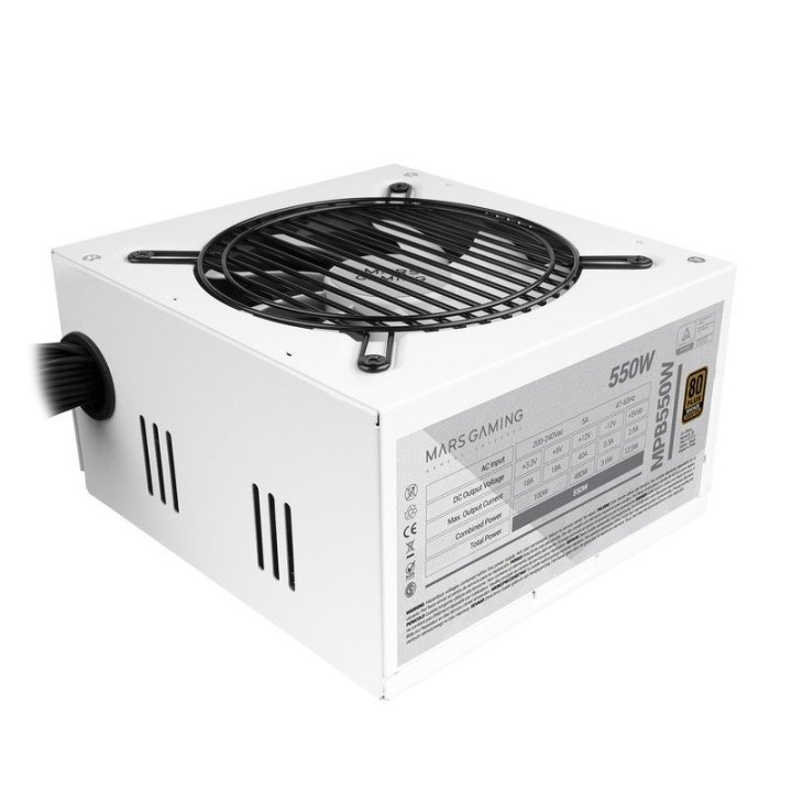 Fuente De Alimentacion Mars Gaming 550w, Certificacion 80+ Bronze, Pfc Activo, Vent. 12x12cm White