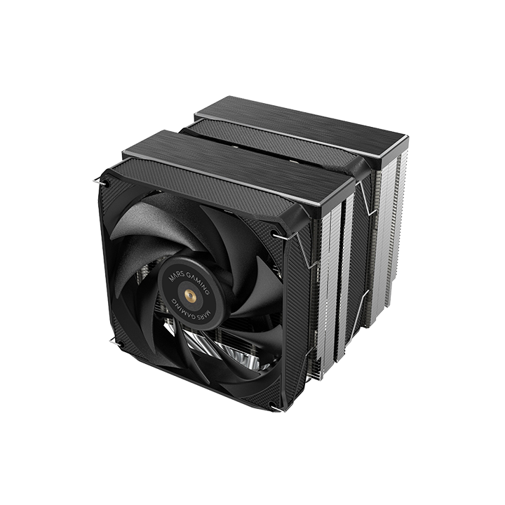 Ventilador Con Disipador De Cpu Mars Gaming Mcpu-xu6 Black Dual 6 Heatpipes Tdp 300w Doble Disipador