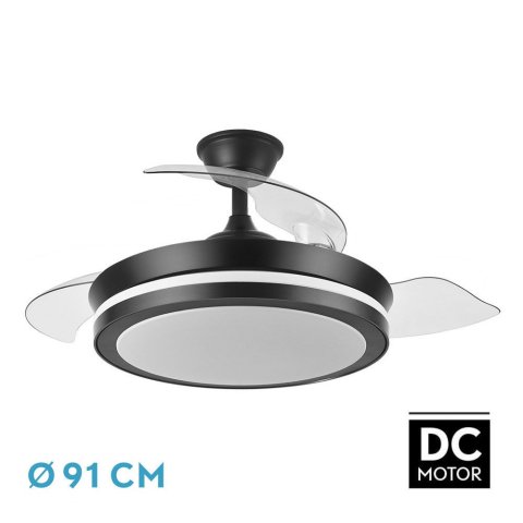 Ventilador Dc Esparta 72w 6120lm Negro 3 Aspas...