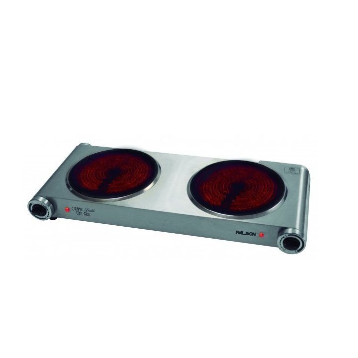 Placa Vitroceramica Palson Double Steel 30993 2500w 2 Fogones De 18cm De Diametro