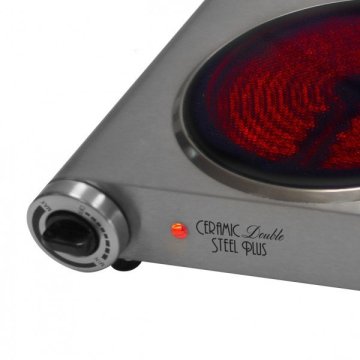 Placa Vitroceramica Palson Double Steel 30993 2500w 2 Fogones De 18cm De Diametro 2