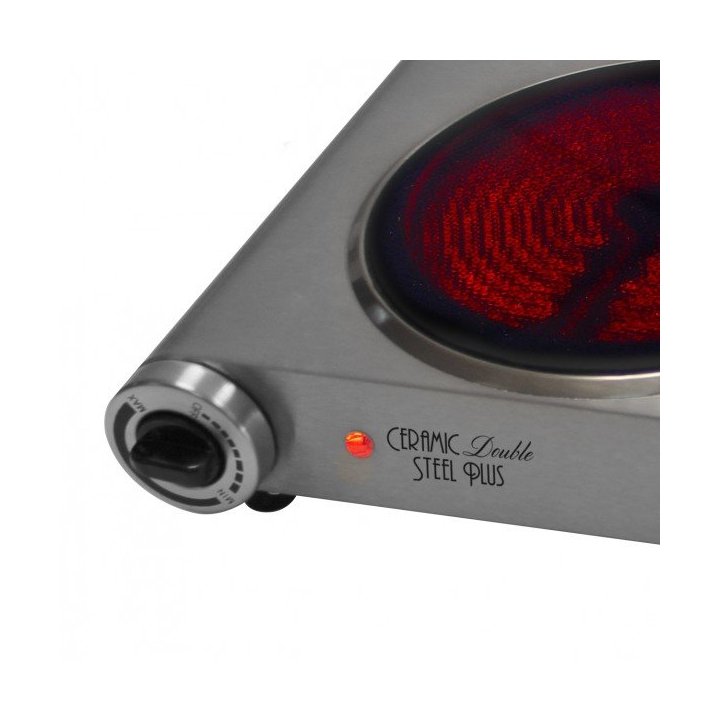 Placa Vitroceramica Palson Double Steel 30993 2500w 2 Fogones De 18cm De Diametro