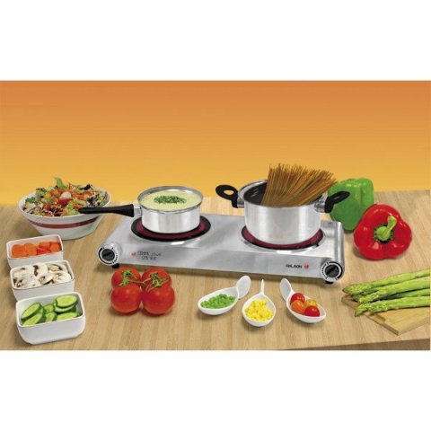 Placa Vitroceramica Palson Double Steel 30993 2500w 2 Fogones De 18cm De Diametro