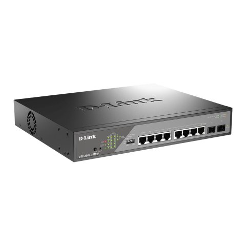 Switch Gestionable D-link Dss-200g-10mp e Poe+ Poe++ 90w 8x10 100 1000 Mbps + 2g Sfp (onvif - Vlan - Erps - Port Trunking )